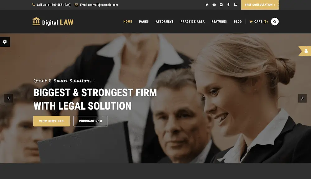 Il tema WordPress della legge digitale.