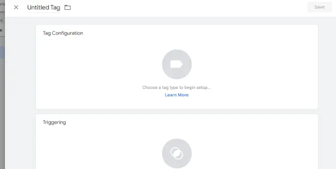 ป้อนชื่อและการกำหนดค่าแท็กคลิก Enter a title and click tag configuration