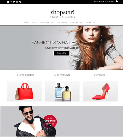 Thème WordPress de ShopStar