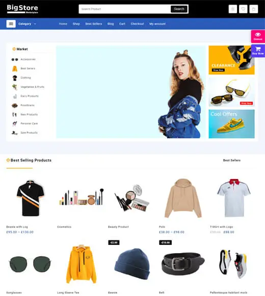 Thème WooCommerce gratuit Big Store