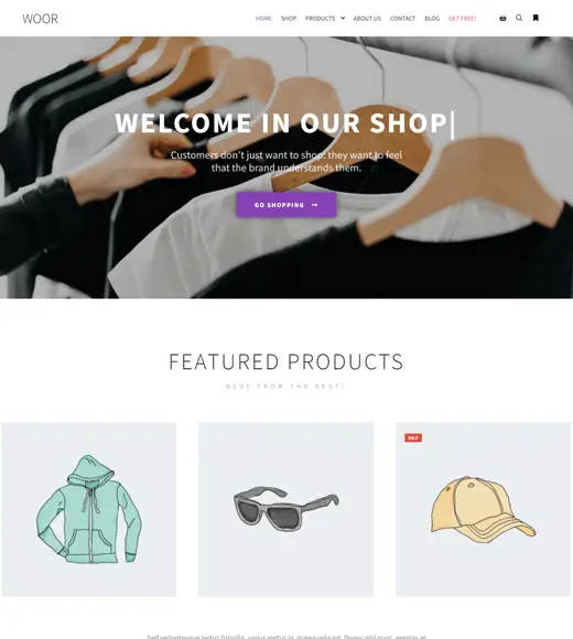 Thème WooCommerce gratuit Rife