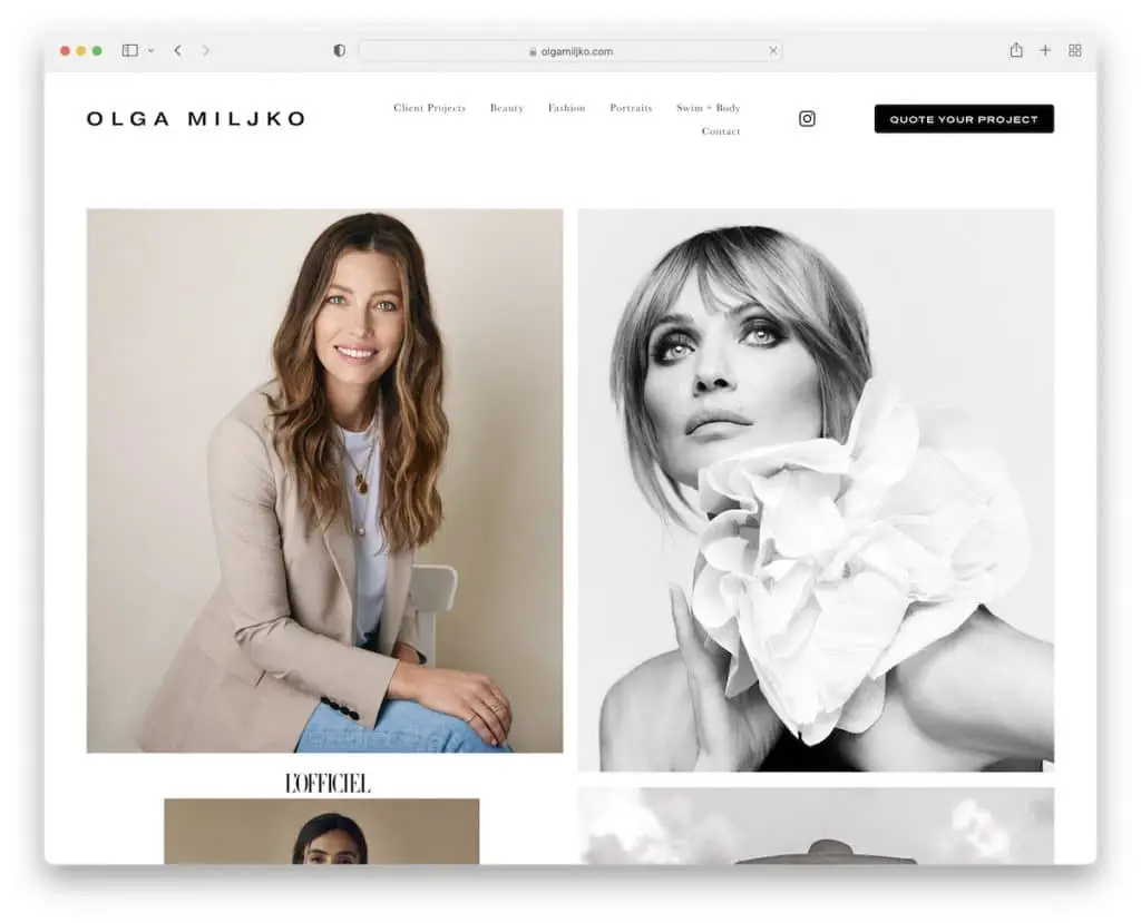 site web du service olga miljko