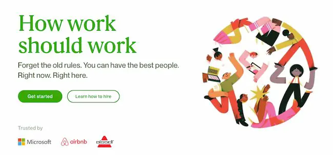 Пример CTA-копии: Upwork