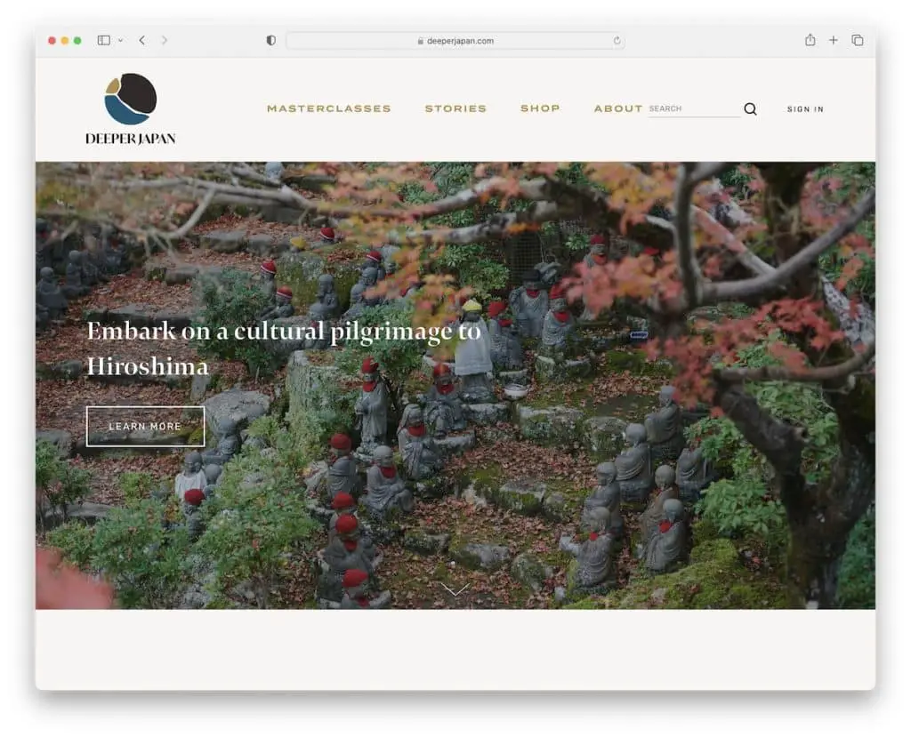 esempio di e-commerce in Giappone più profondo di Squarespace