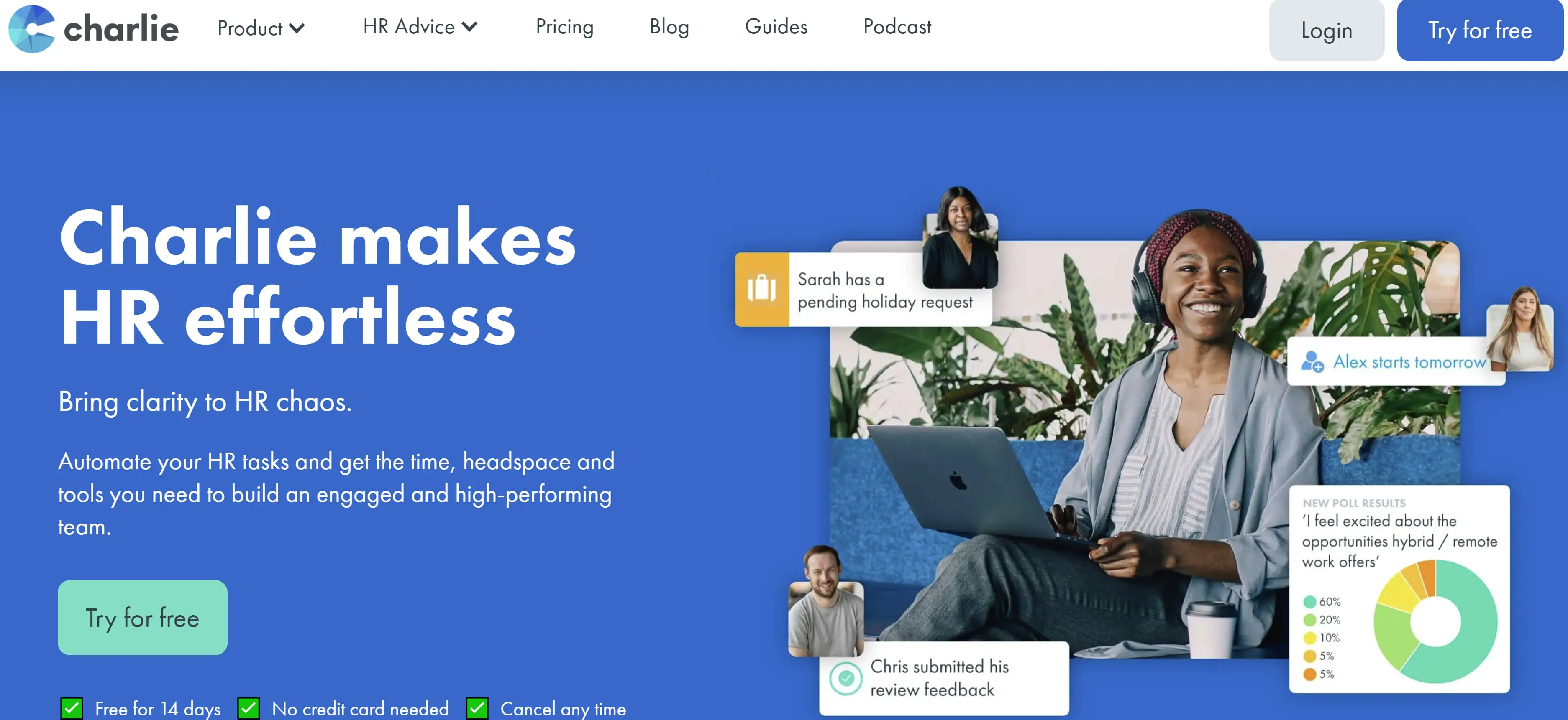 لقطة شاشة لتشارلي ، روبوت لـ Slack