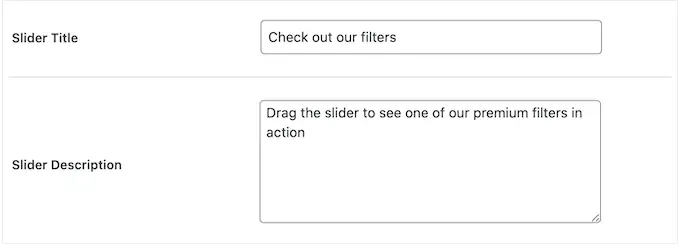 Aggiunta di una descrizione a un'immagine prima e dopo Adding a description to a before and after image