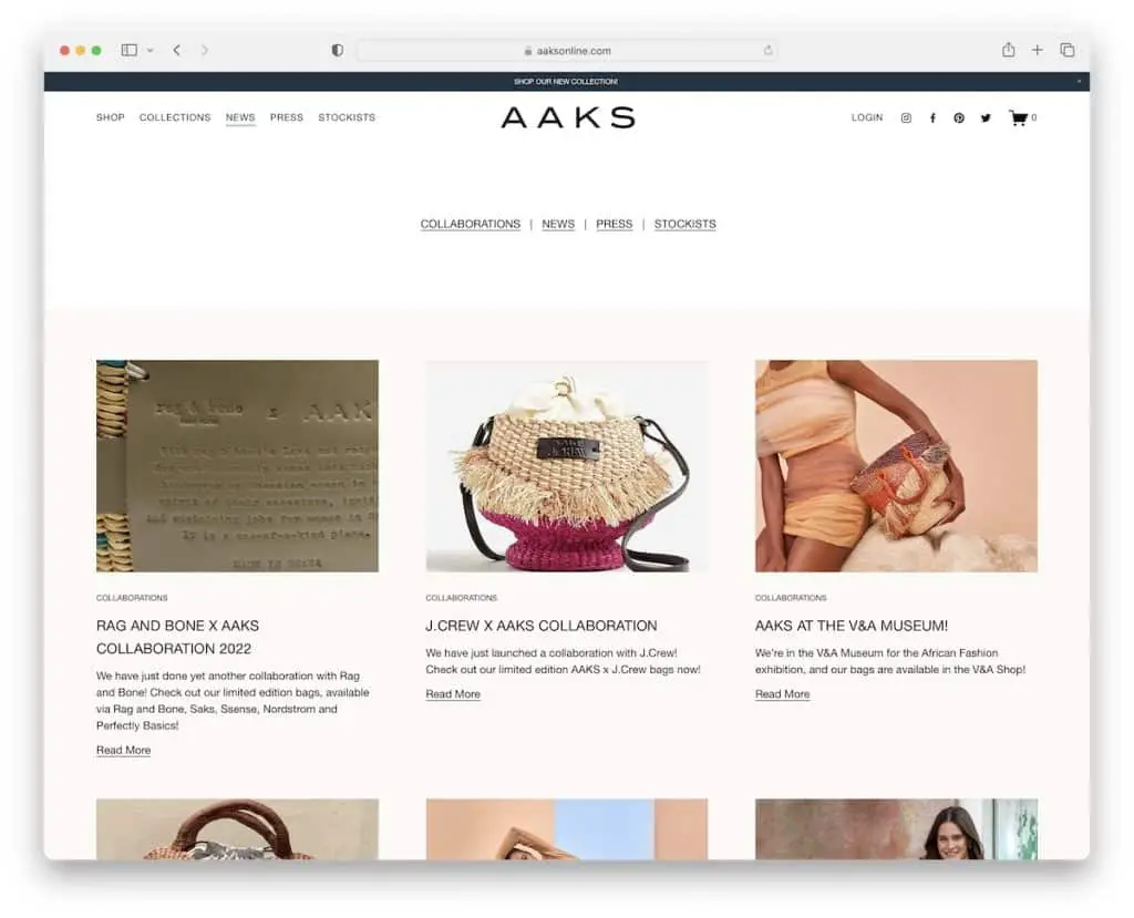 ตัวอย่างบล็อก aaks squarespace