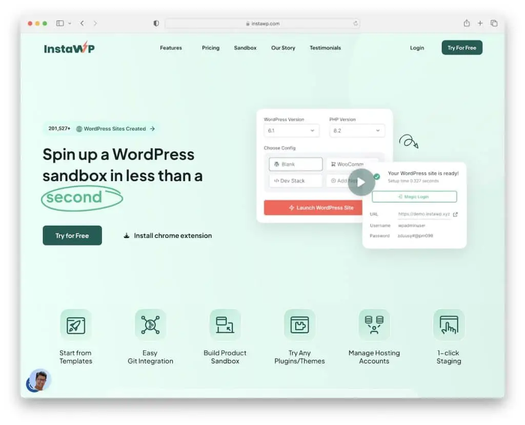 среда разработки instawp wordpress