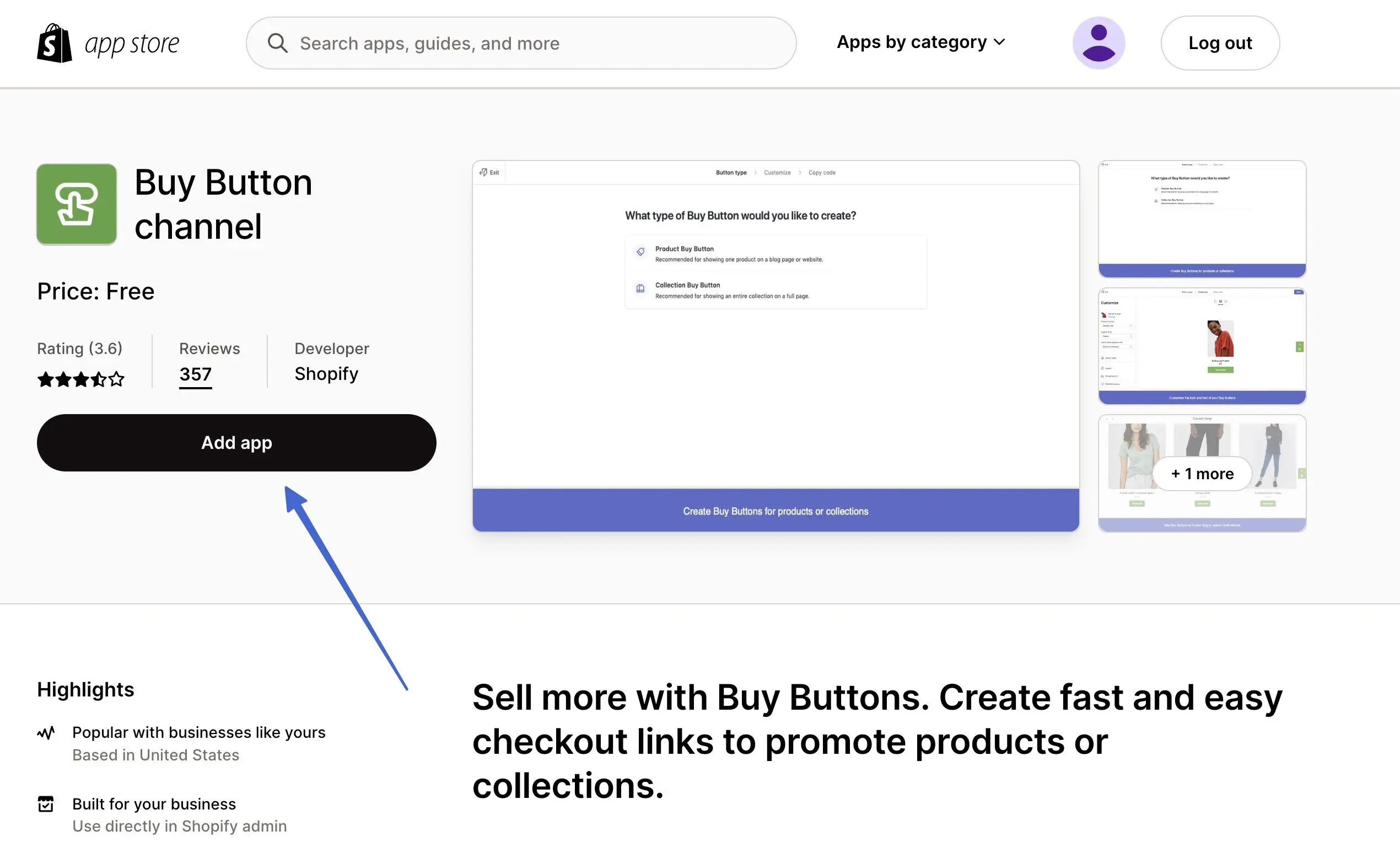 Shopifyの購入ボタンアプリを追加する