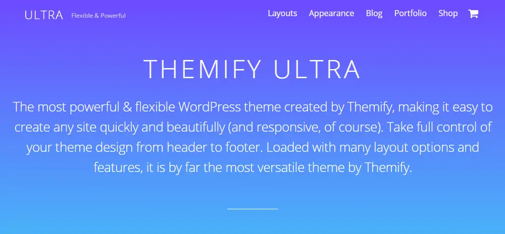 Ultra WordPress 테마 검토 메인 데모