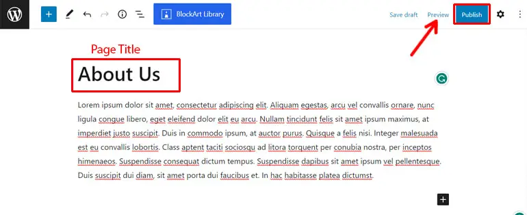 Editor de pagini WordPress