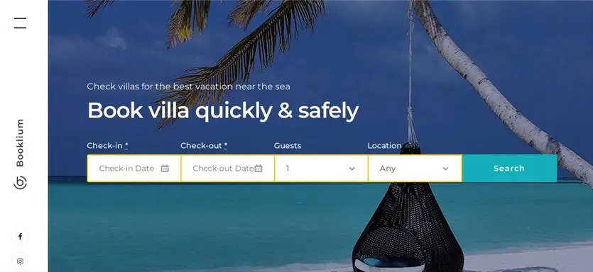 formulaire de propriété de recherche adapté aux mobiles par le plugin de réservation d'hébergement pour WordPress