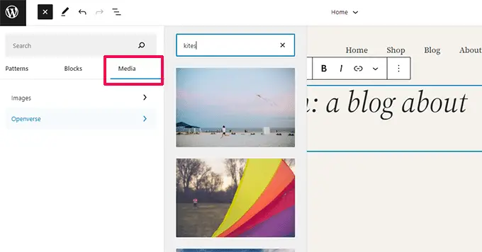 WordPress 6.2'de Openverse Entegrasyonu Openverse Integration in WordPress 6.2