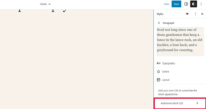 Blok stilleri özel CSS Block styles custom CSS
