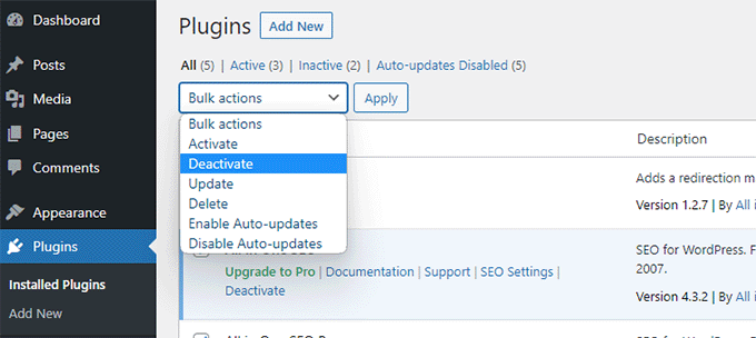 Как решить проблему с внутренним сервером WordPress 500 10 Turn off all of the WordPress plugins