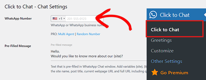 Come integrare i pulsanti di condivisione e la chat di WhatsApp in WordPress 13 click to chat