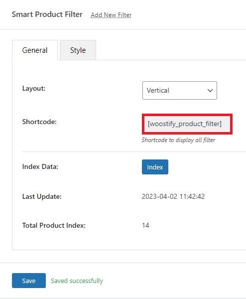 Il prodotto WooCommerce filtra lo shortcode