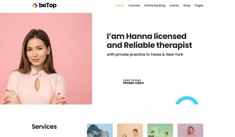 Tema WordPress BeTop per terapista