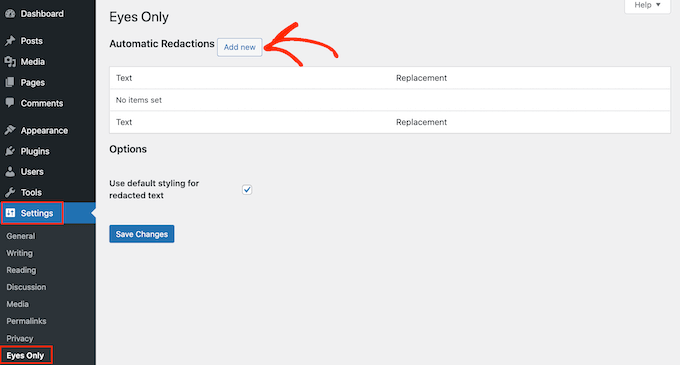Die einfachste Methode zum Schwärzen von Text in WordPress 7 eyes only