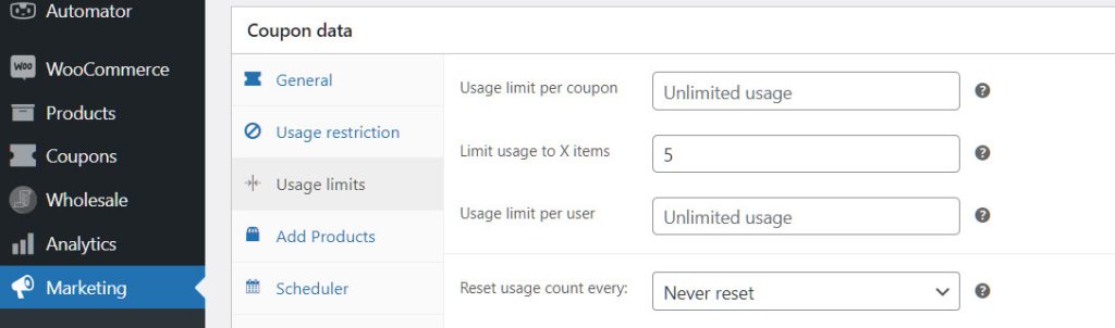 วิธีจำกัดการใช้คูปองใน WooCommerce-screencap2b - คูปองขั้นสูง How To Limit Coupon Usage In WooCommerce