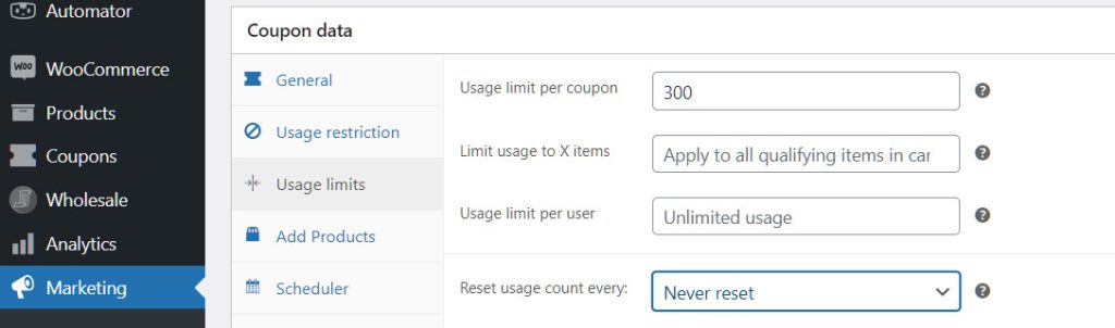 วิธีจำกัดการใช้คูปองใน WooCommerce-screencap2a - คูปองขั้นสูง How To Limit Coupon Usage In WooCommerce