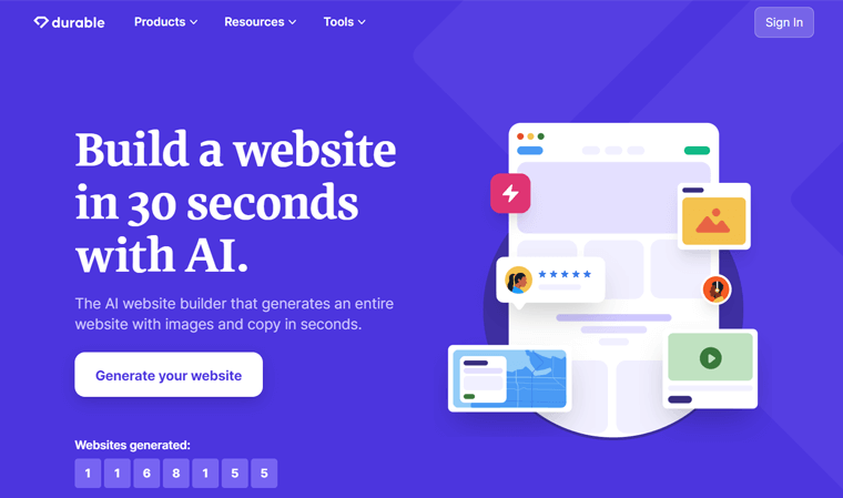 耐用的 AI 网站生成器