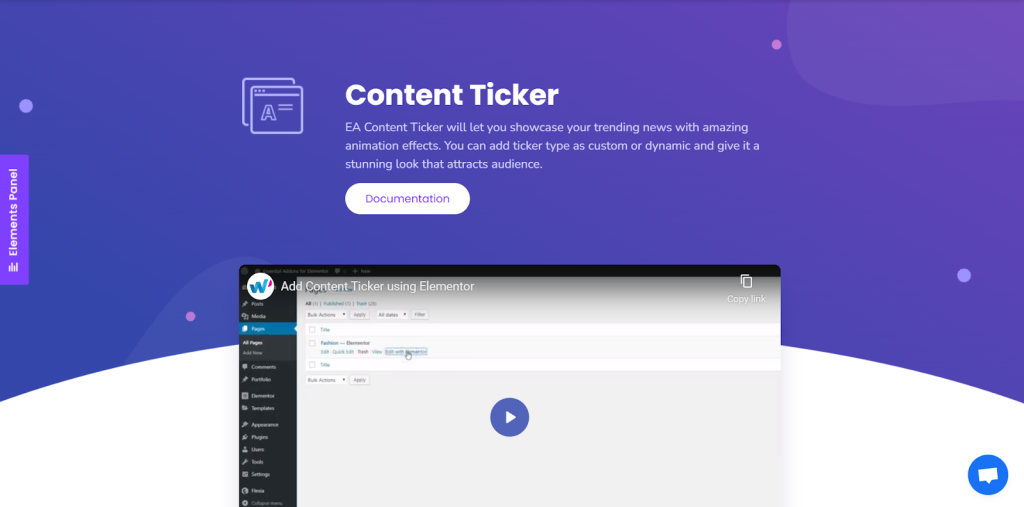 Complementos essenciais oferecem widget de ticker de conteúdo