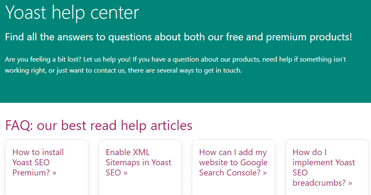 ศูนย์ช่วยเหลือ Yoast SEO