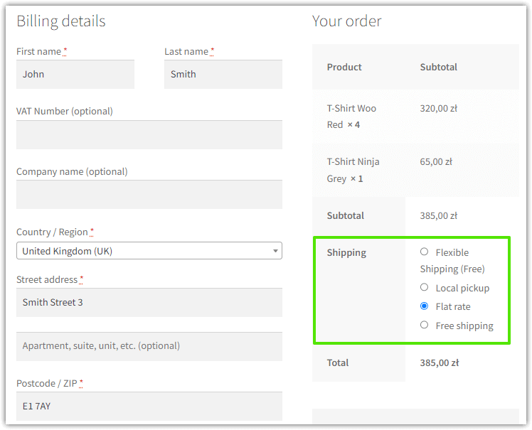 WooCommerce'de gönderim yöntemlerini yapılandırın