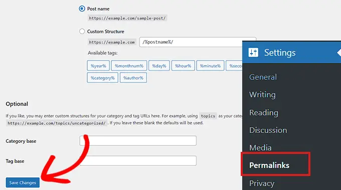 Comprobar enlaces permanentes Check Permalinks