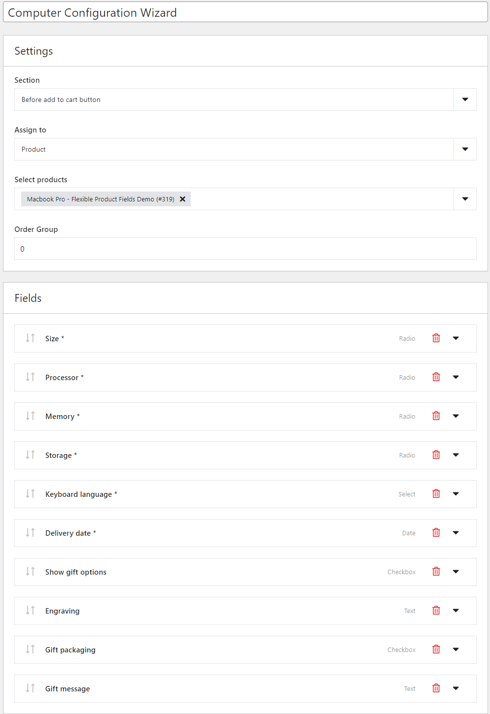 Personalice la página de productos de WooCommerce con campos de productos flexibles