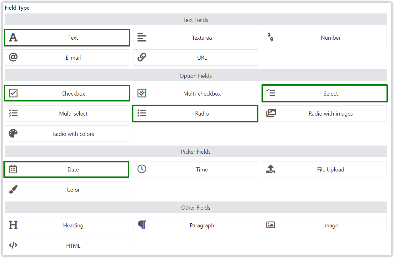Complementos adicionales disponibles en Flexible Product Fields PRO