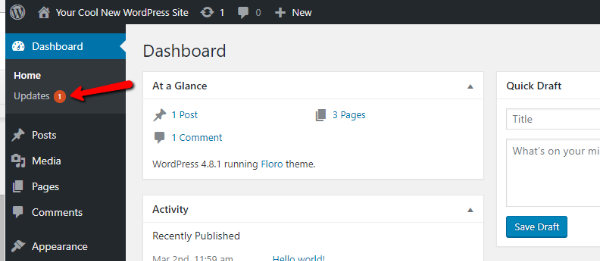 guia para o painel de administração do wordpress