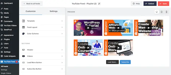 Menambahkan daftar putar YouTube ke vlog menggunakan Smash Balloon Adding a YouTube playlist to a vlog using Smash Balloon