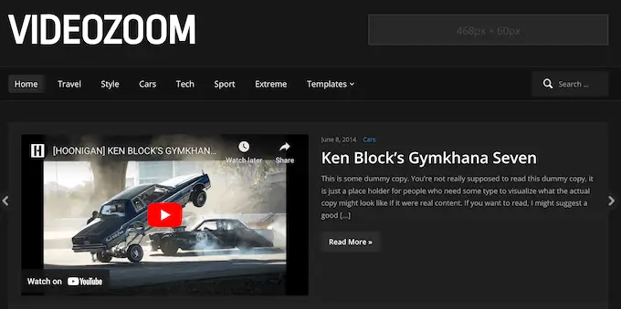 Tema video WordPress A WordPress video theme