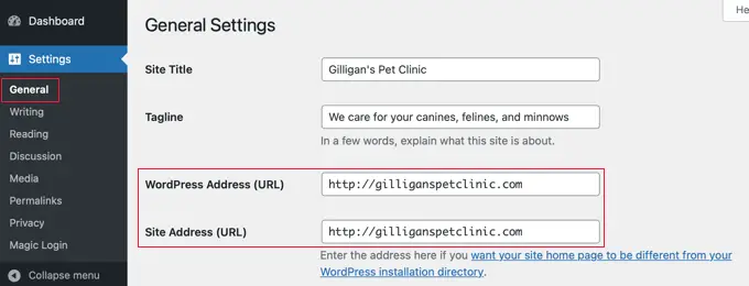 Zmień adres WordPress i adres URL witryny na swoją nową domenę Change the WordPress Address and Site URL to Your New Domain