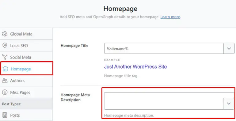 Homepage-Meta-Beschreibung