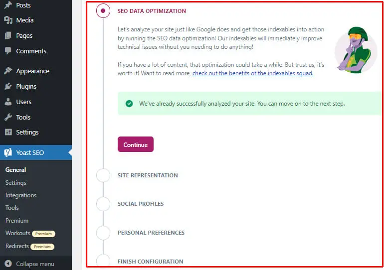 Yoast SEO-Setup-Assistent