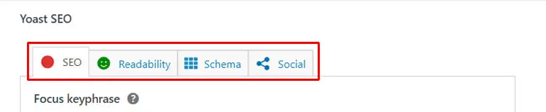 Yoast SEO-Einstellungsleisten