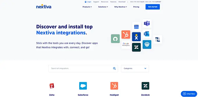 Nextiva entegrasyonları Nextiva integrations