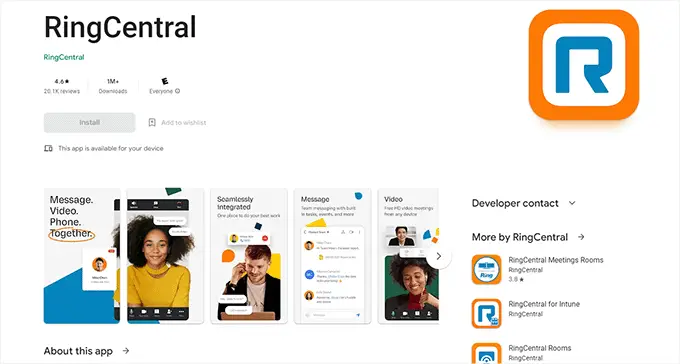 RingCentral mobil uygulaması RingCentral mobile app