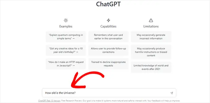 ChatGPT でテキスト プロンプトを入力する Entering your text prompt in ChatGPT