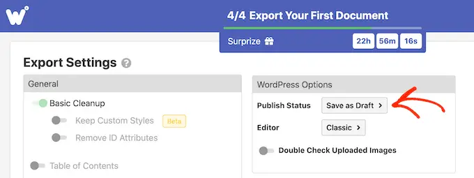 Google ドキュメントを下書きとして WordPress にインポートする Importing a Google Doc into WordPress as a draft