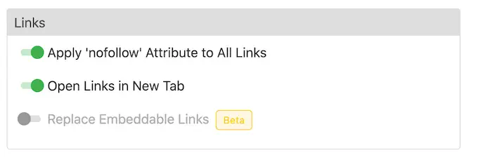 リンクを nofollow として自動的にマークする Automatically marking links as nofollow
