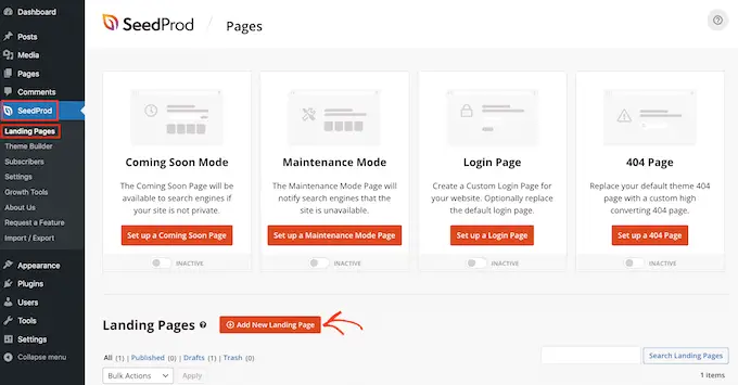 SeedProd를 사용하여 새로운 랜딩 페이지 디자인을 만드는 방법 How to create a new landing page design using SeedProd
