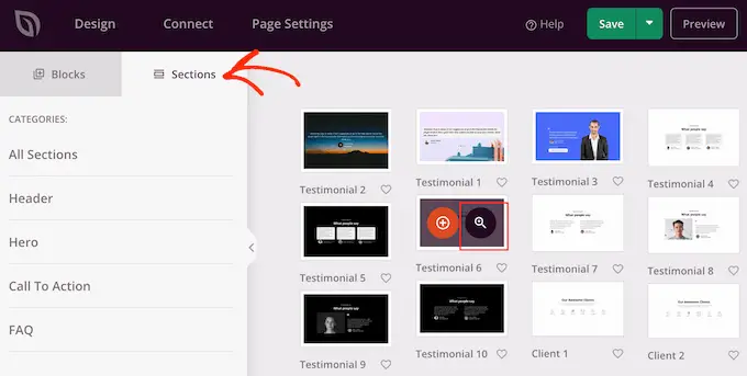 사용자 정의 페이지 템플릿에 섹션 추가 Adding a Section to a custom page template