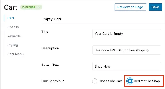Habilitación de 'redireccionar a la tienda' en el complemento de WordPress FunnelKit Enabling 'redirect to shop' in the FunnelKit WordPress plugin