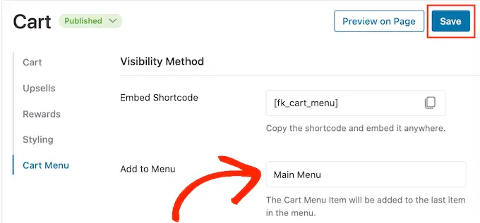 Agregar un ícono de carrito al menú de WordPress Adding a cart icon to the WordPress menu