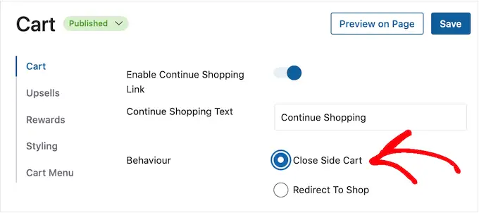 Cerrar el carrito lateral deslizante en WooCommerce Closing the sliding side cart in WooCommerce