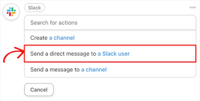 Slack 사용자에게 다이렉트 메시지 보내기 Send a direct message to a Slack user